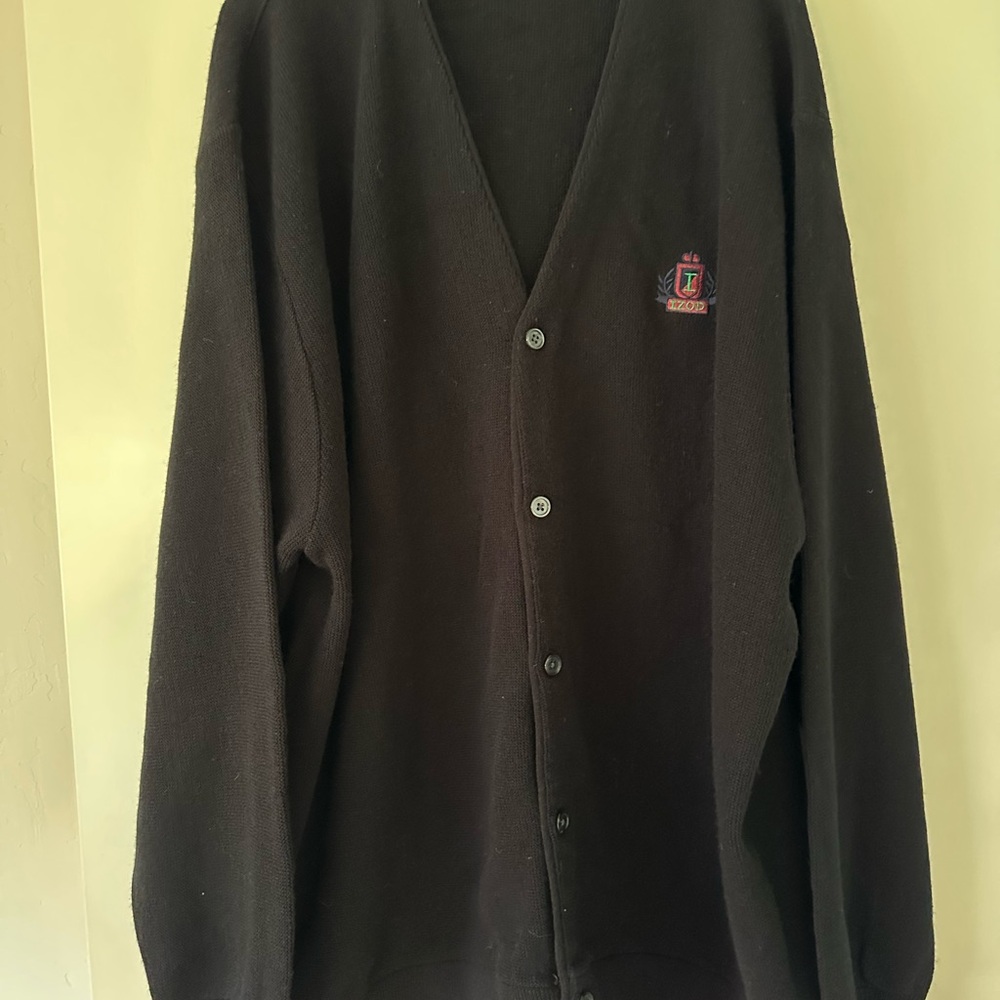 Men's Black Cardigan Sweater